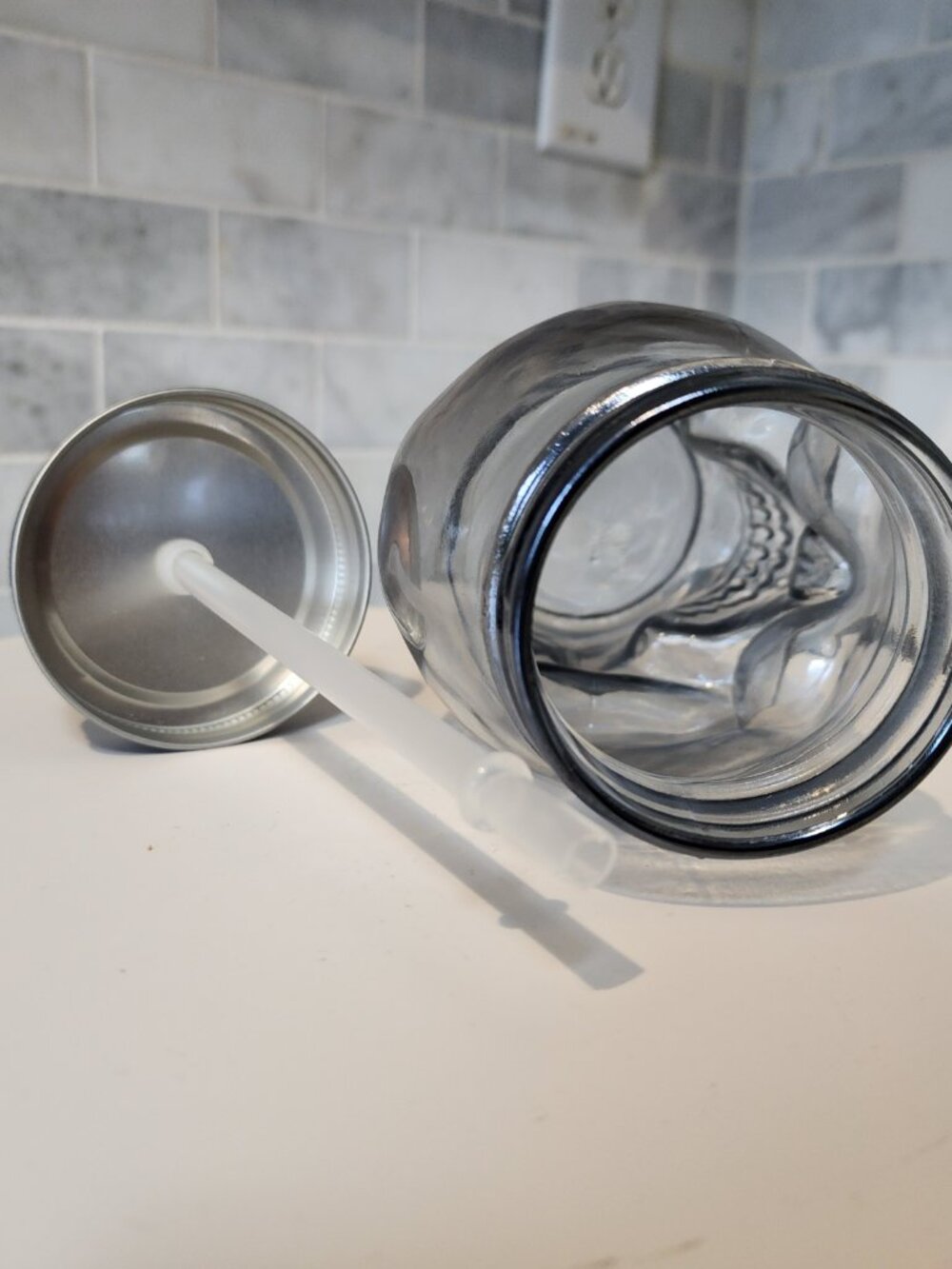 Glass Skull Mason Jar Tumbler - Picture 5 of 10